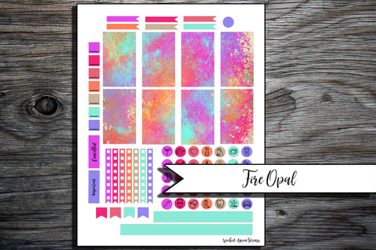 Printable Stickers for Classic Happy Planner Weekly Planner Spread : Fire Opal