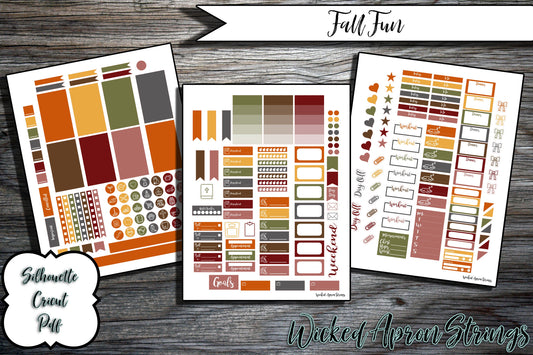 Printable Stickers for Classic Happy Planner Weekly Planner Spread : Fall Fun