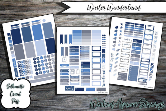 Printable Stickers for Classic Happy Planner Weekly Planner Spread : Winter Wonderland