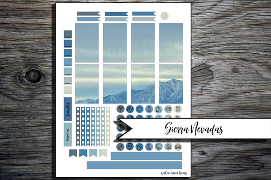 Printable Stickers for Classic Happy Planner Weekly Planner Spread : Sierra Nevadas