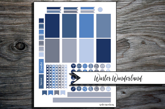 Printable Stickers for Classic Happy Planner Weekly Planner Spread : Winter Wonderland