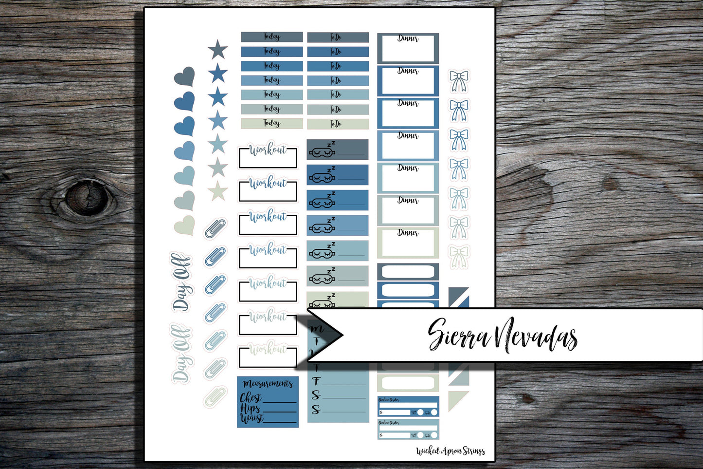 Printable Stickers for Classic Happy Planner Weekly Planner Spread : Sierra Nevadas