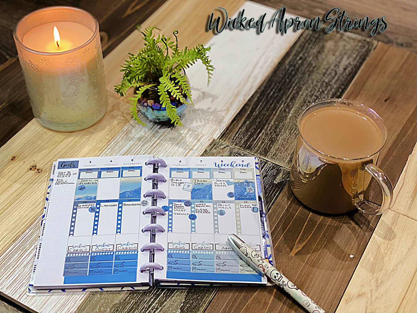 Printable Stickers for Classic Happy Planner Weekly Planner Spread : Plum Circles